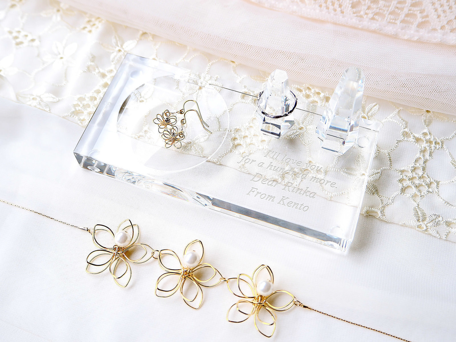 サプライズプレゼントにトゥーユー 2-U クリスタルリングホルダー 名前