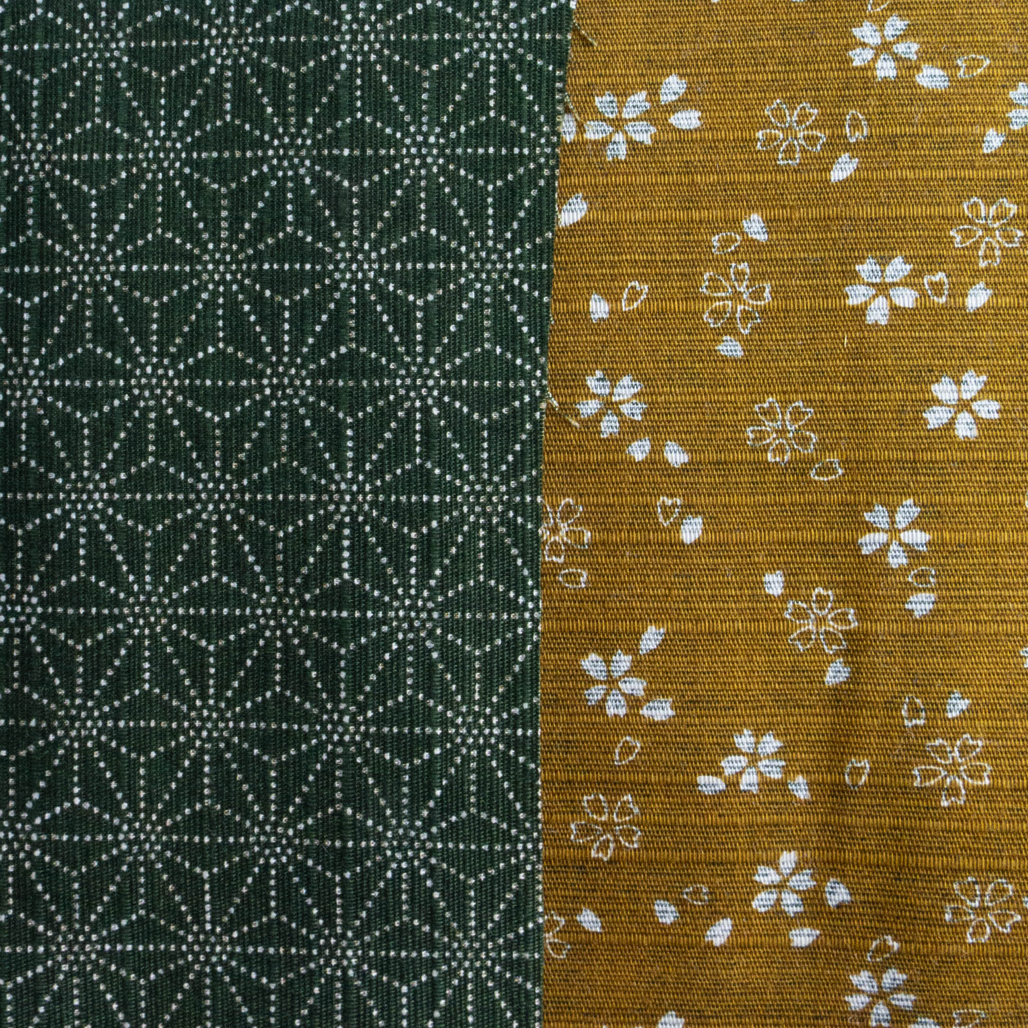 Double-Sided Cotton Dobby Fabric - Dark Gold/Forest Green (SDS3514