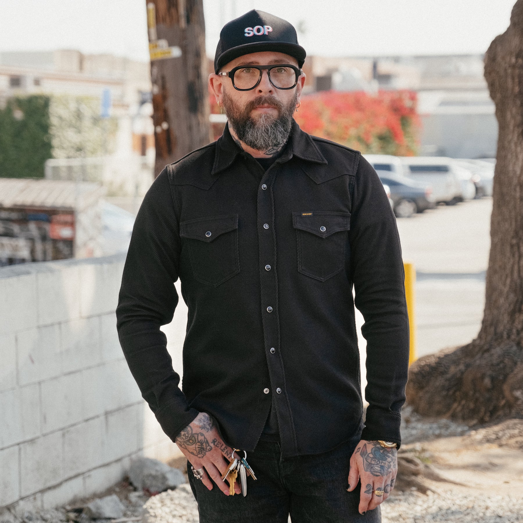 Iron Heart IHSH-234-BLK Kersey Western Shirt Black