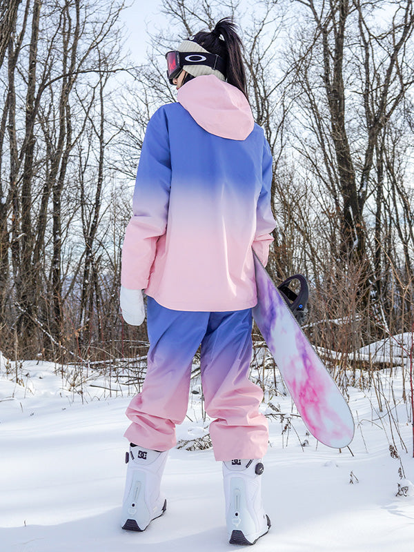 Women's YFKF Colorful Neon Winter Fun Mountain Snowboard Suits