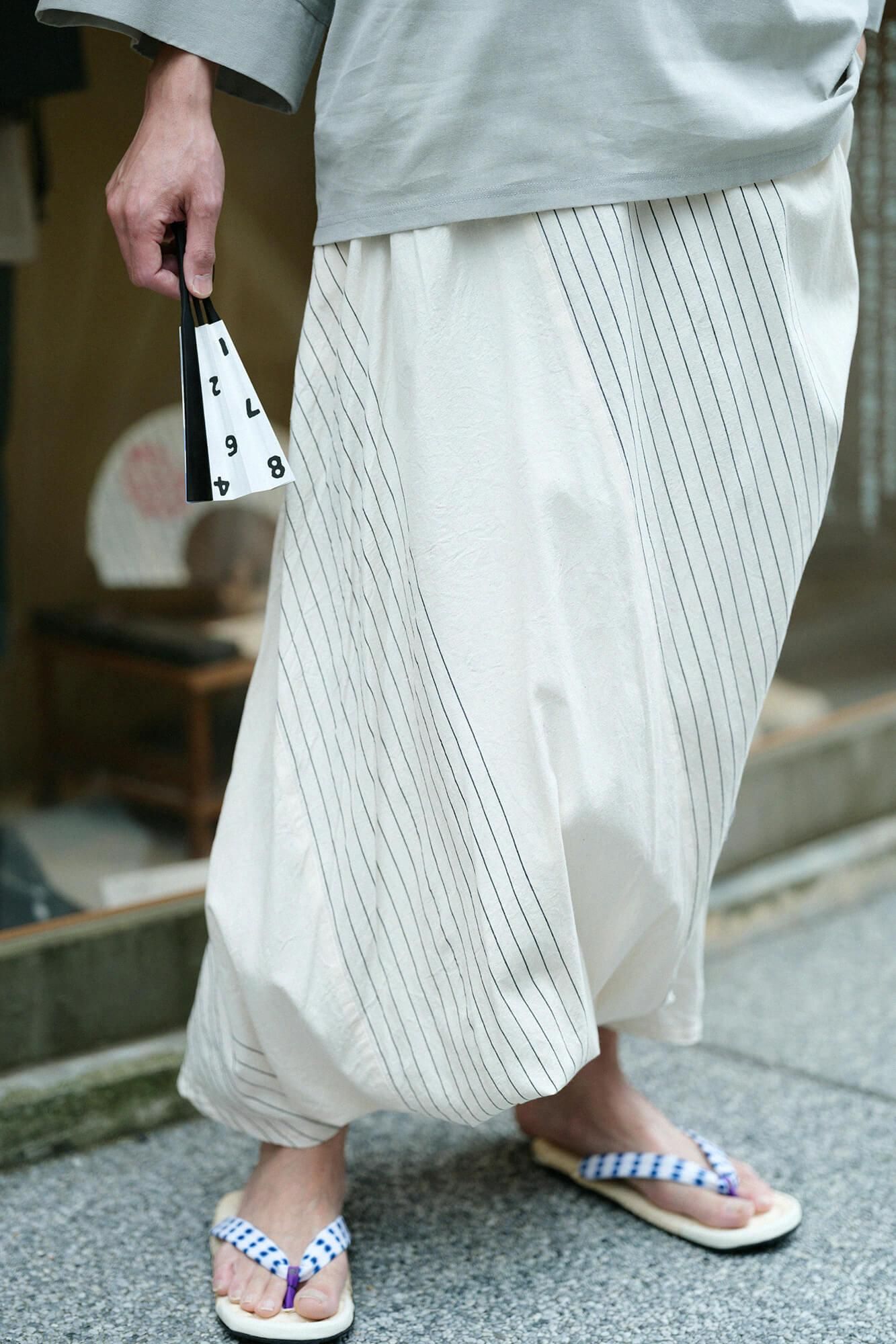 伊勢木綿 20/20 富士（ふじ） 2.0／半分縞（はんぶんじま） 生白（