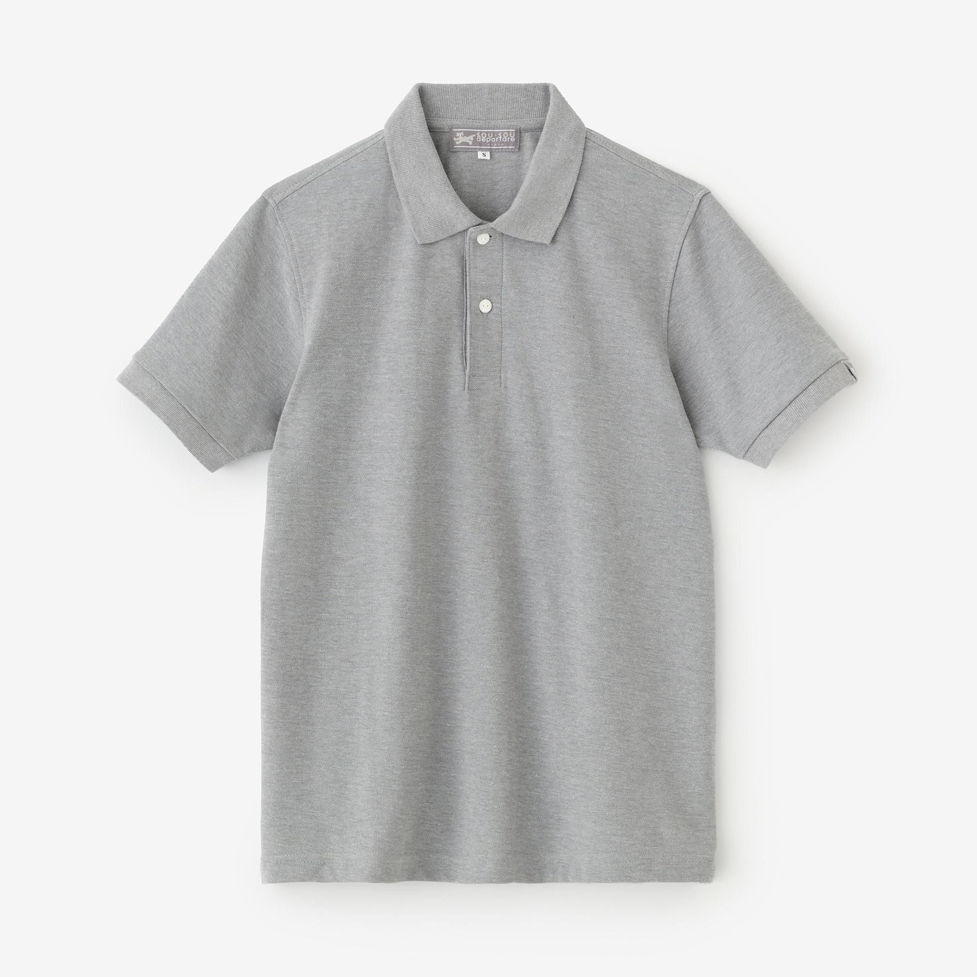 SO-SU-U 半袖ポロシャツ／ヘザーグレー