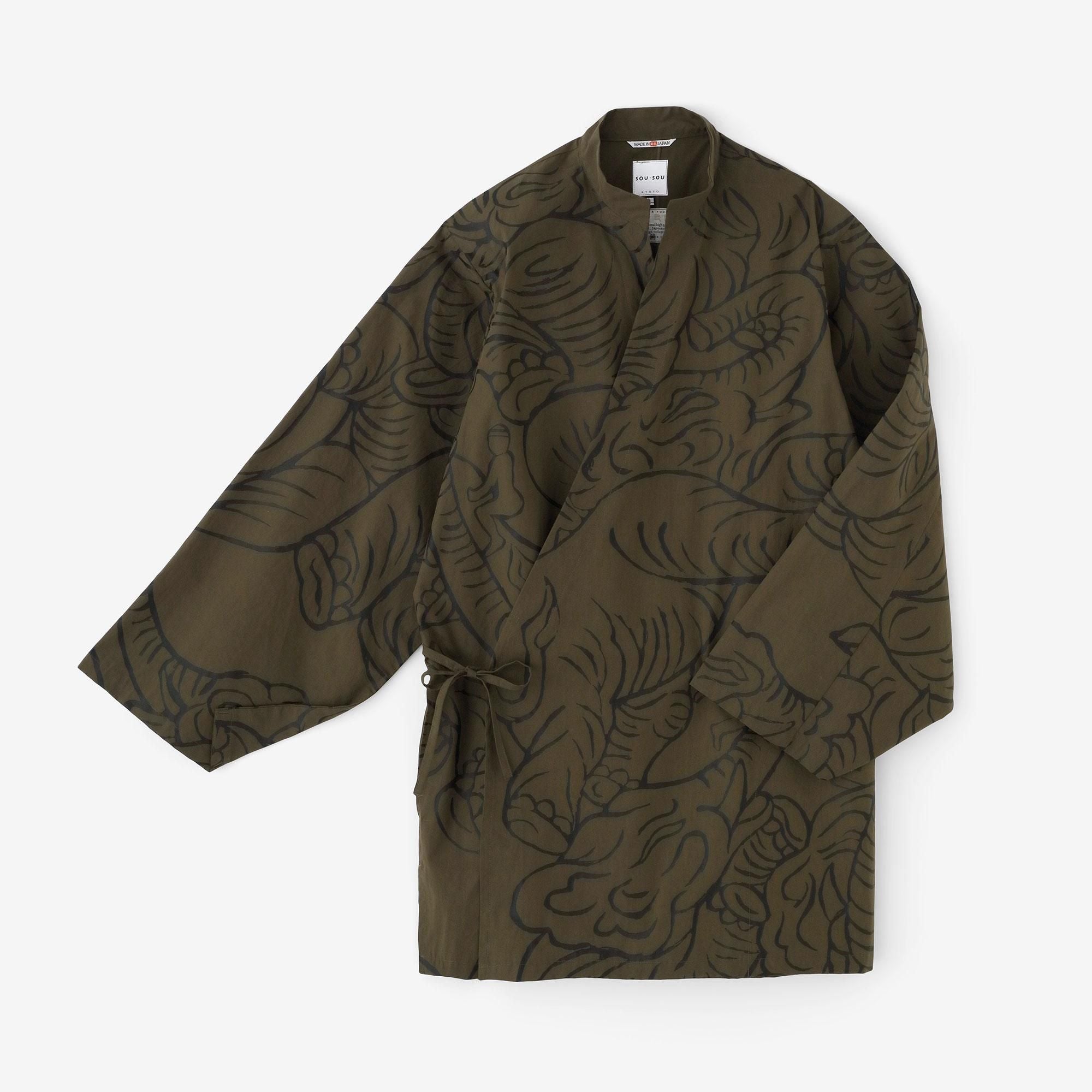 伊勢木綿 20/20 麻混 手柄作務衣（たかみさむえ）／濡羽色（ぬればいろ）