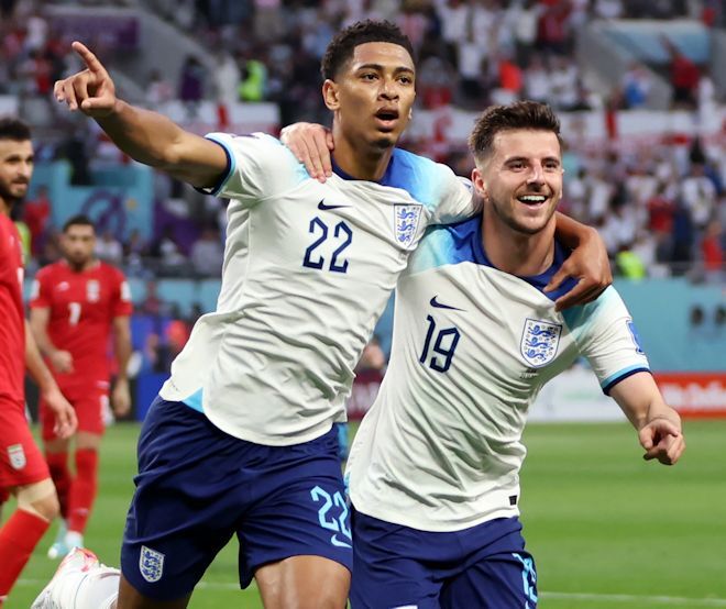 イングランド代表、19歳ベリンガムがヘッドでイランから先制弾！超逸材