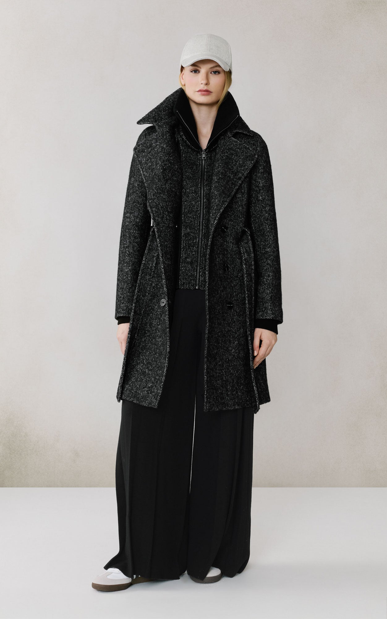 FABIANNE-H Wool Trench Coat With Bib | Soia & Kyo Canada