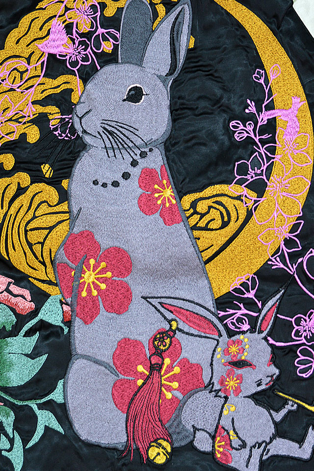 黒菟華 月兎スカジャン LIN AL-756003 和柄 和風 スーベニアジャケット