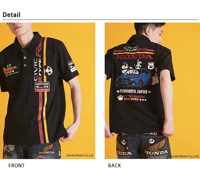 HONDA×PANDIESTA CIVIC TYPE-R ポロシャツ PANDIESTA JAPAN 523505