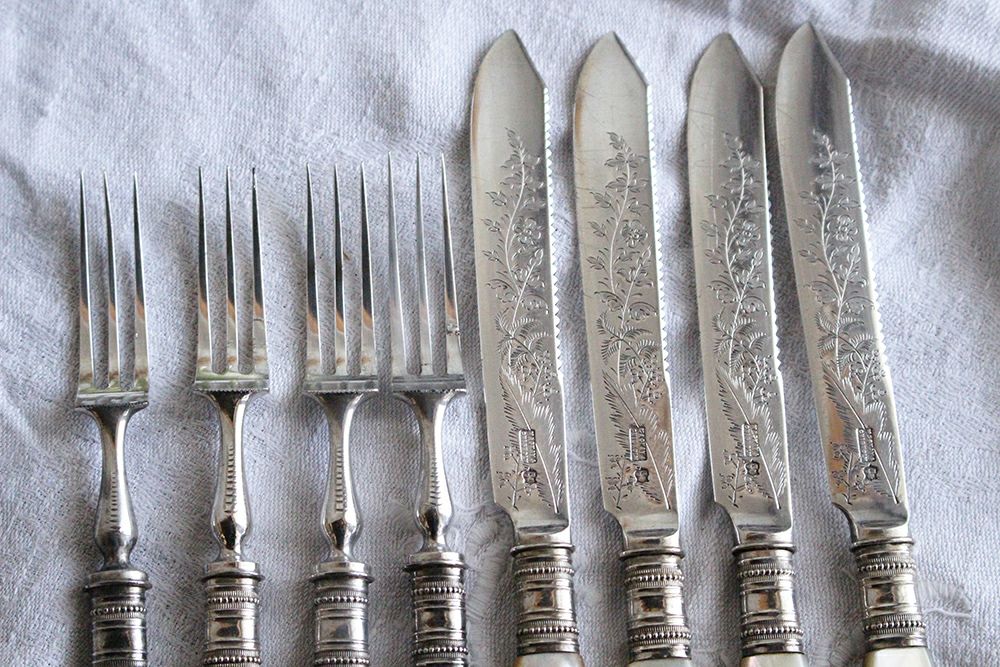 アンティーク マザーオブパール カトラリー イギリス製 白蝶貝の