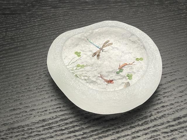 久保裕子さん作 ガラス ザリガニ 魚 水草 ペーパーウェイト 文鎮