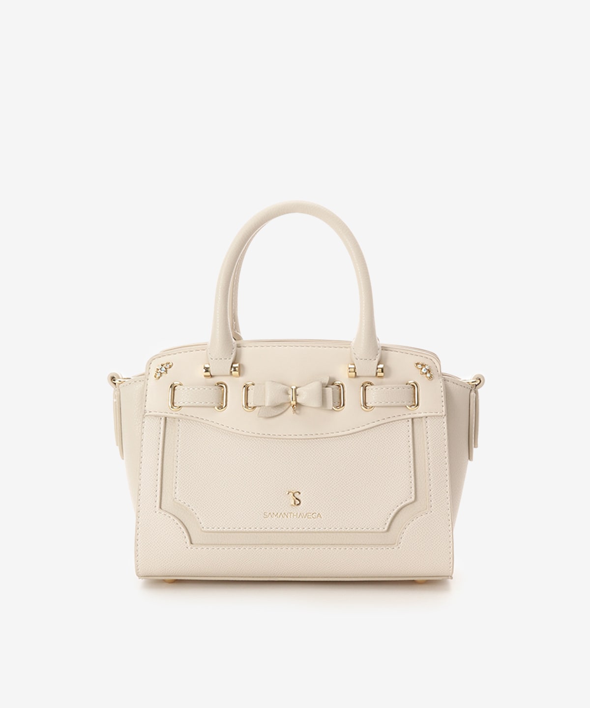 フロントリボンベルトショルダーバッグ(FREE オフホワイト