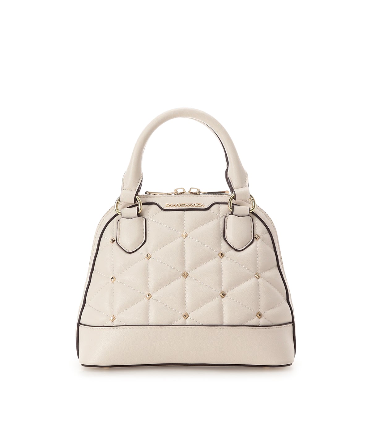 キルティングスタッズハンドバッグ（小）(FREE ブラック