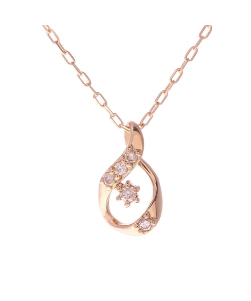 K18 SPG ダイヤドロップネックレス(40cm K18 ピンクA): Samantha Tiara