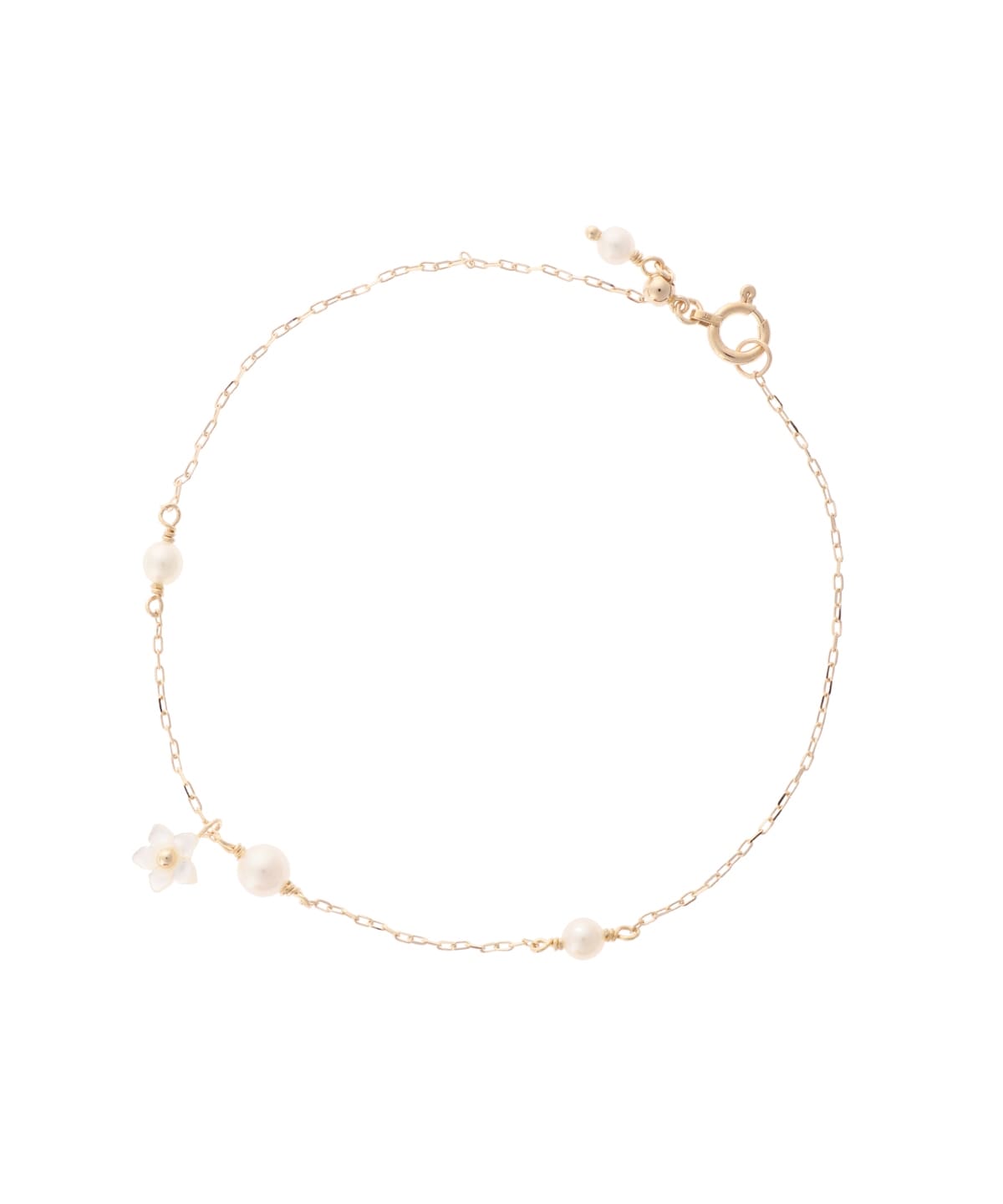 K10 YG フラワーパールブレスレット(18cm K10 イエロー): Samantha