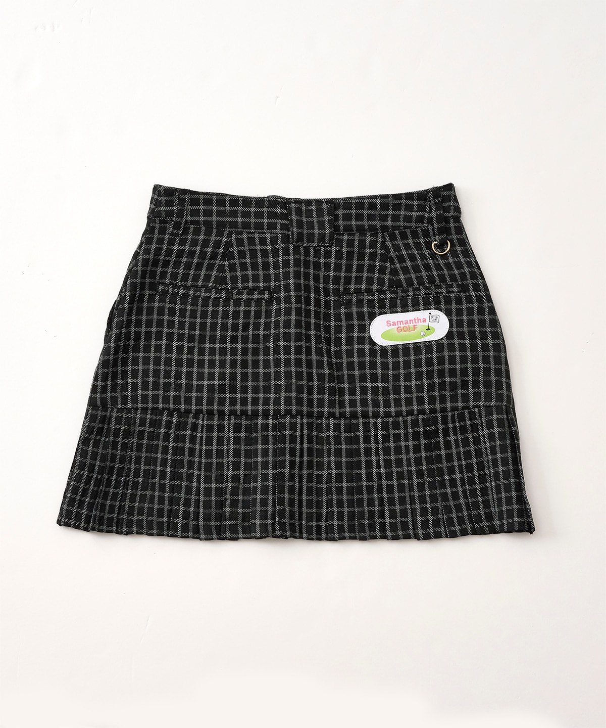 チェックバックプリーツスカート(36(S) ブラック): Samantha Thavasa