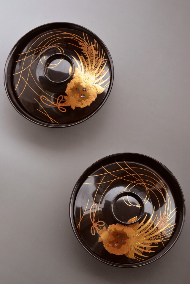 加賀蒔絵漆椀5客 蒔絵椀 漆器 Antique Sam's Collection