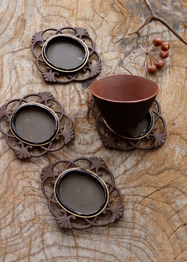 純錫花式 茶托5客 志扛 煎茶道 骨董品 アンティーク 古道具 日本 即日