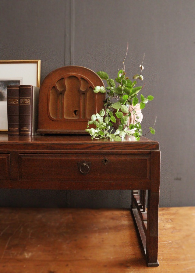 側面デザイン文机 勉強机 古家具 古道具 勉強机 テーブル 送料込み