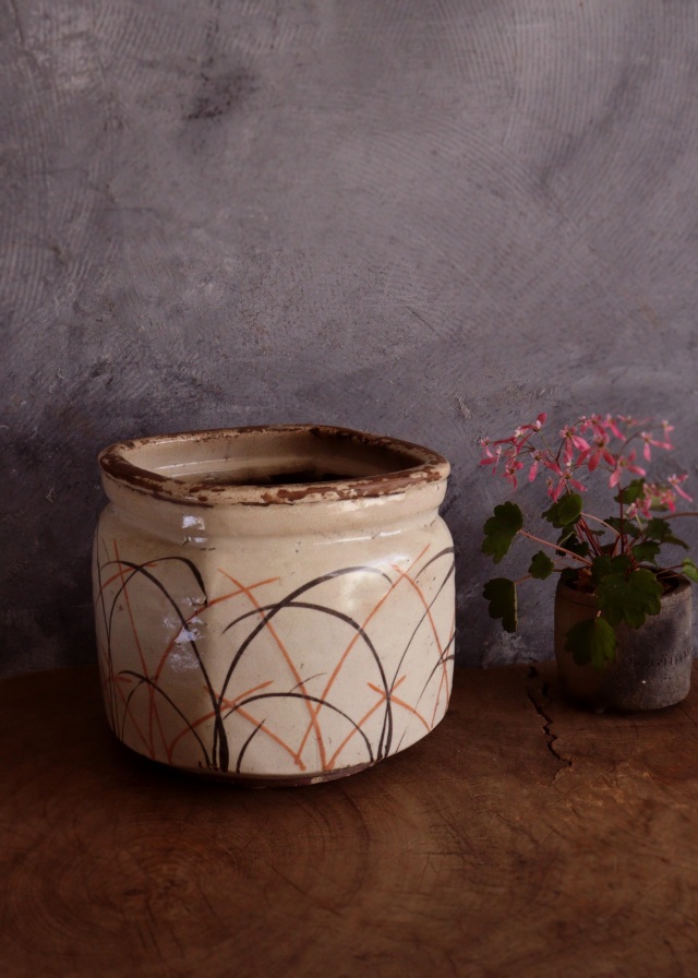 志野焼手あぶり 火鉢 鉢カバー 民藝 絵志野 Antique Sam's Collection