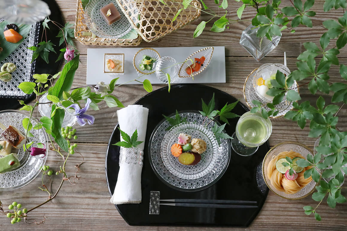 ガラス 小皿 フリル 13cm