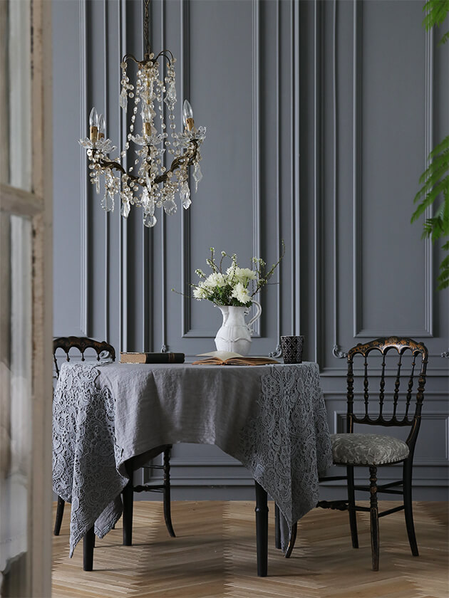 Chez moi シェモア テーブルクロスVeneziaライトグレー テーブル掛け