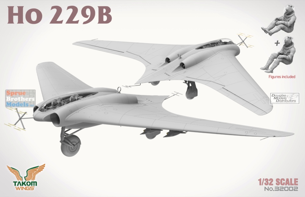 TAK32002 1:32 Takom Horten Ho229B - Sprue Brothers Models LLC