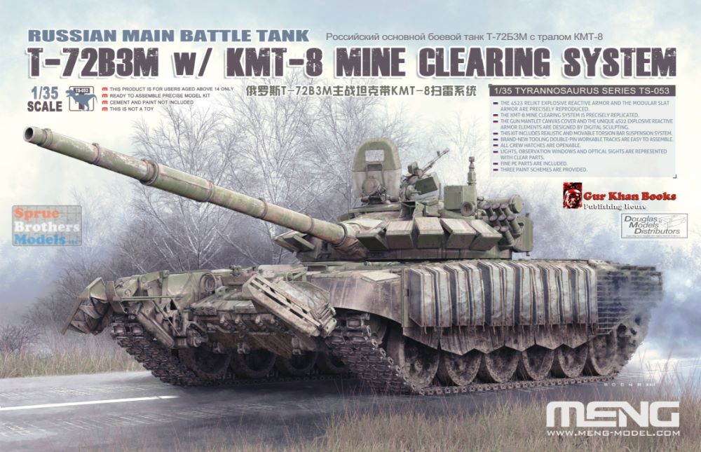 MNGTS053 1:35 Meng Russian T-72B3M with KMT-8 Mine Clearing System