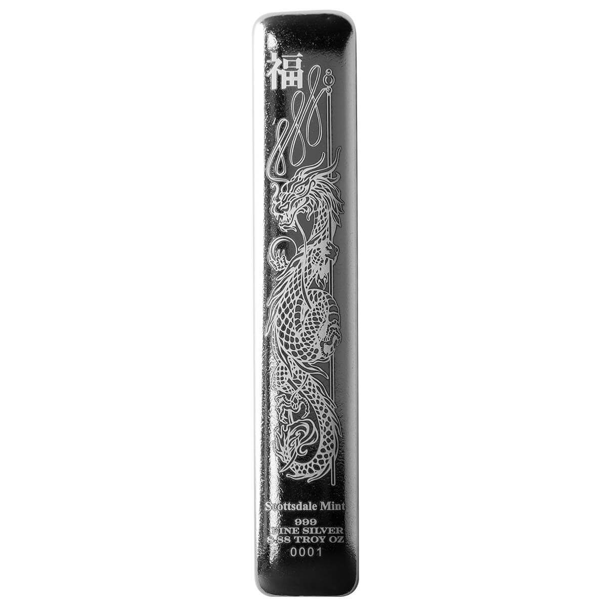 8.88 oz Lucky Dragon Silver Bar