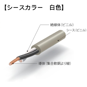 VCT-F 2C X 0.75SQ 白 100m巻: 電線・ケーブル - 蛙屋