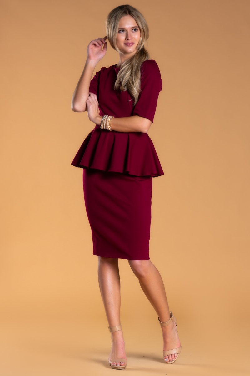 Brigitte Brianna Peplum Dress | SexyModest Boutique