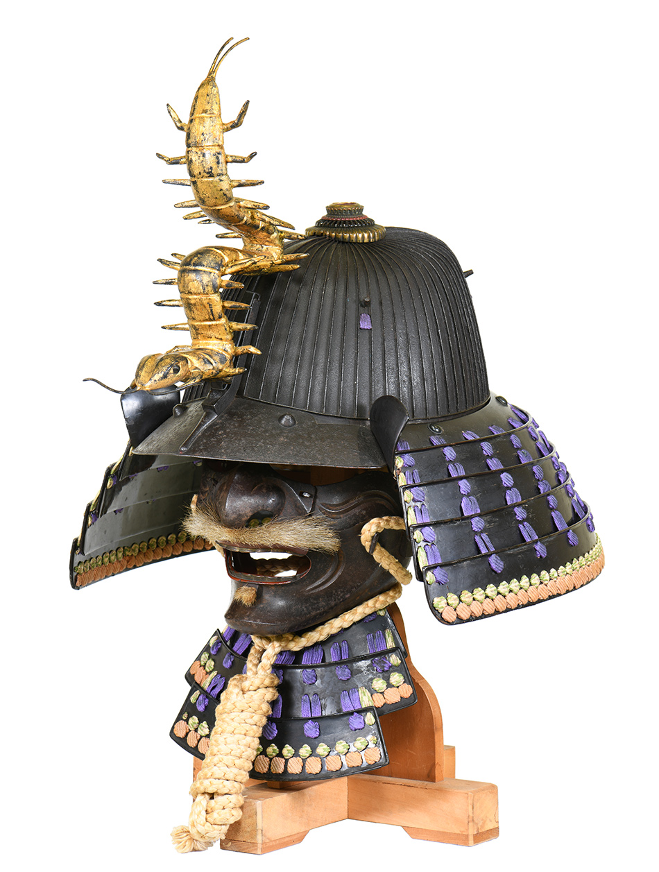 兜 鉄錆地六十二間筋兜 面頬付 (BU-020321)｜刀・日本刀の販売なら日本