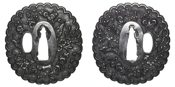 鍔 無銘 古金工 秋草図鍔 (TU-010525)｜刀・日本刀の販売なら日本刀