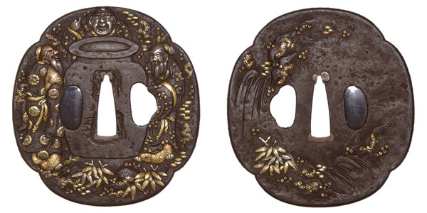 鍔 銘 直丈 三聖図鍔(TU-010115)｜刀・日本刀の販売なら日本刀専門店の