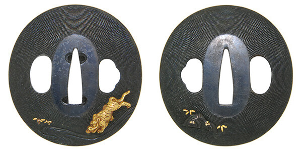 鍔 無銘 京金工 水呑虎図鍔(TU-130115)｜刀・日本刀の販売なら日本刀