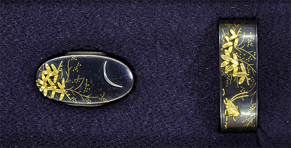 縁頭 無銘 尾張金工 月下秋虫図縁頭(FU-010416)｜刀・日本刀の販売なら