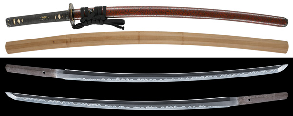 刀 無銘 末二王 附 皺革包鞘半太刀拵(KA-081425)｜刀・日本刀の販売
