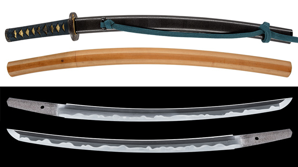 脇差 備中國呰部住河野理兵衛尉為家（花押） 水田住山城大掾源国重 附