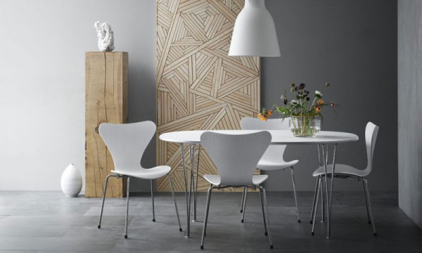 セブンチェア 3107 / カラードアッシュ ホワイト / クローム脚FRITZ