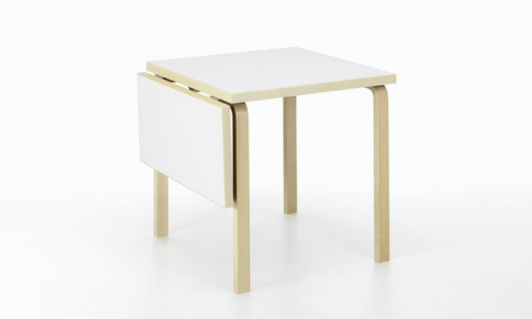 ドロップリーフテーブル DL81C W79/112.5×D75cm / ホワイトラミネート