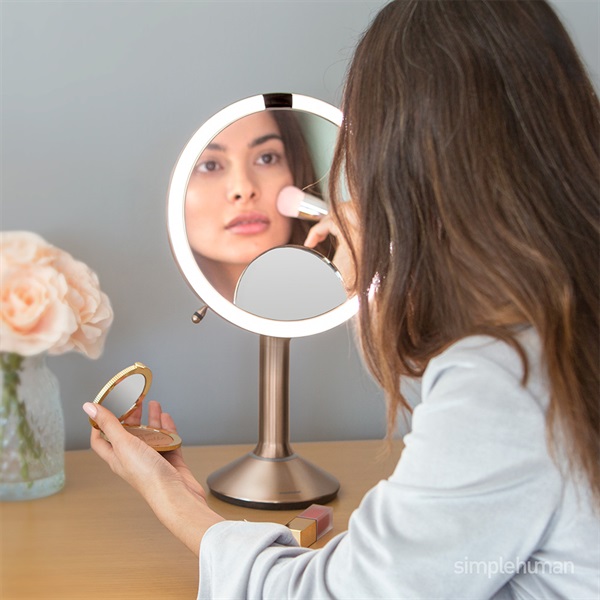 センサーミラートリオ 20cm ローズゴールド / ST3034 拡大鏡1倍・5倍