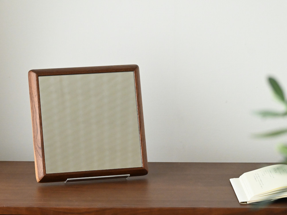 SENNOKI ステラ ウォールナット ウォールミラー W27×27 壁掛け 卓上