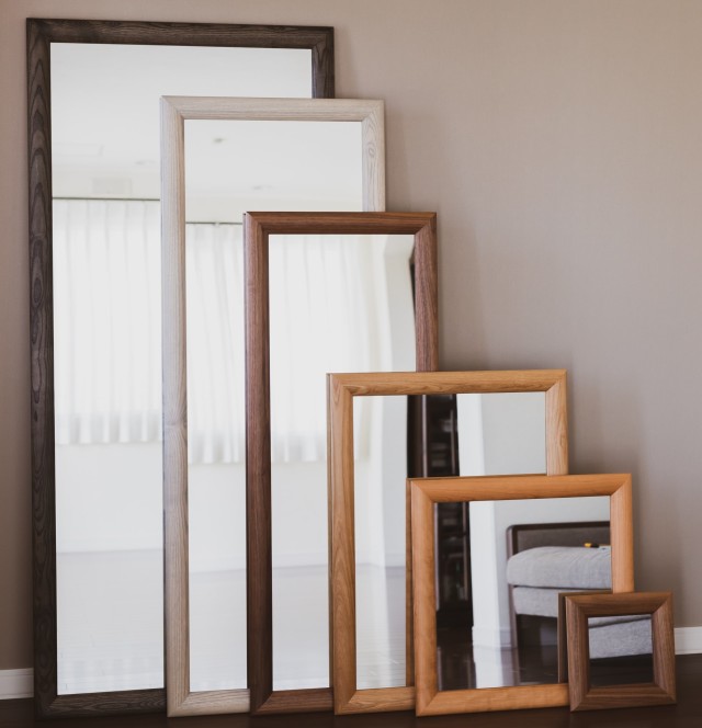 SENNOKI SOL ソル 65x89cm ホワイトオーク材 壁掛けミラー 長方形