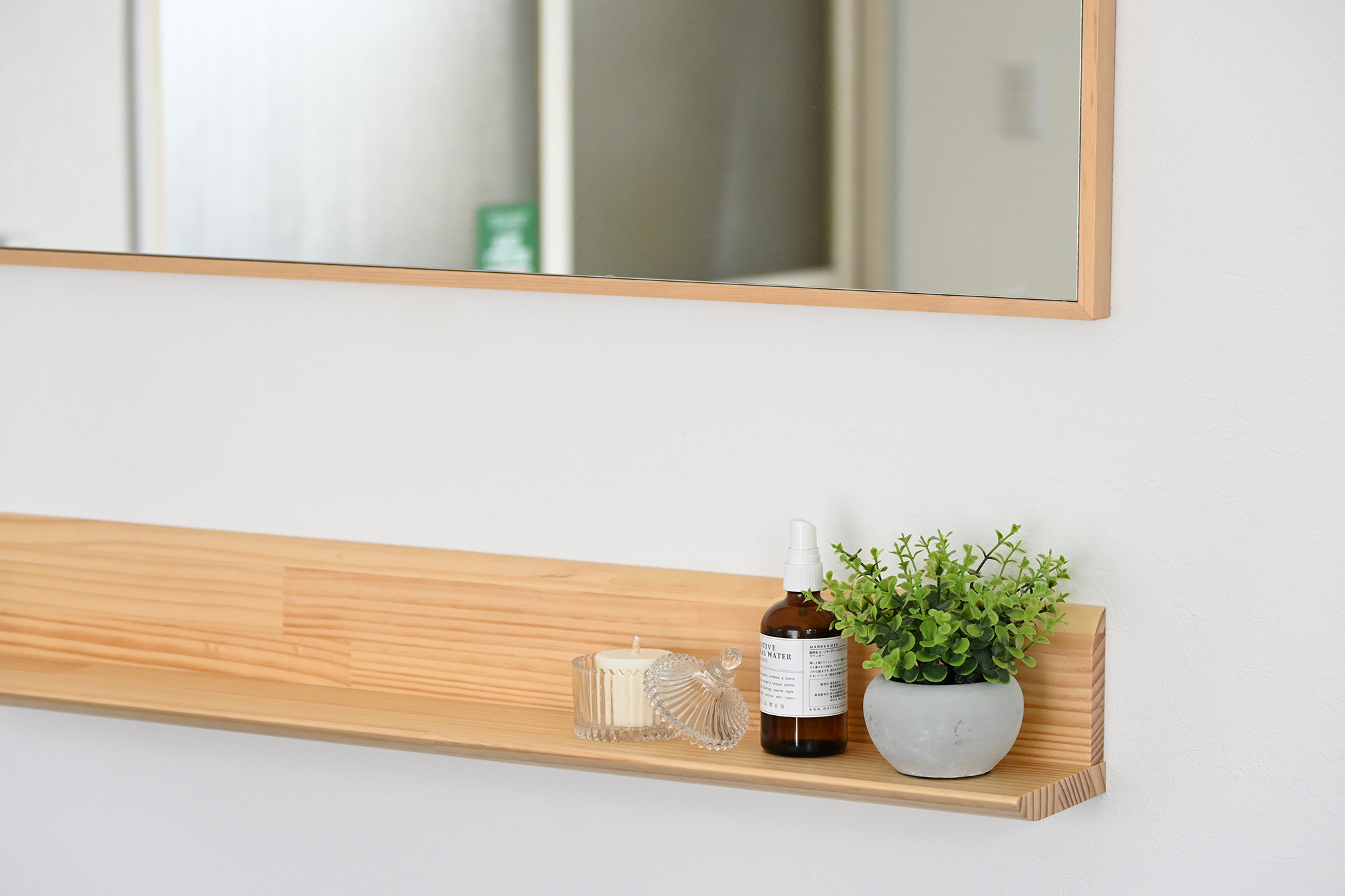 スぺイス W40×D20×H10.7cm パイン無垢材 全5色 ウォールシェルフ 天然