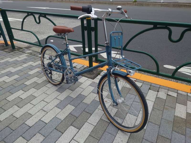 東京都引き取り限定】マットグリーン 自転車 前面バスケット付き 東京