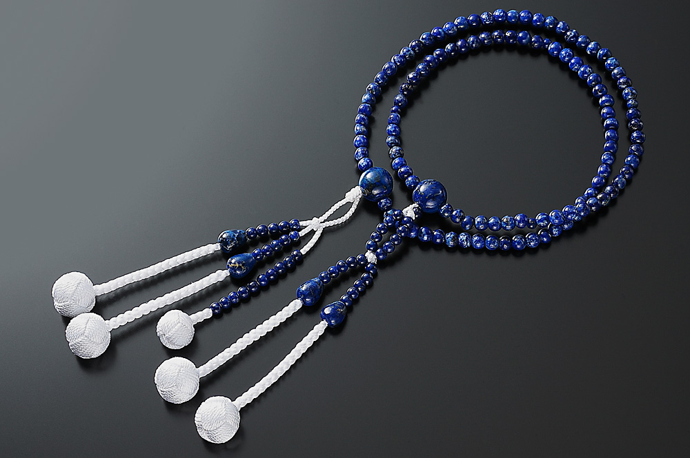 創価学会仏壇 SGI仏壇の金宝堂 高級天然石念珠 【ラピスラズリ(瑠璃)】