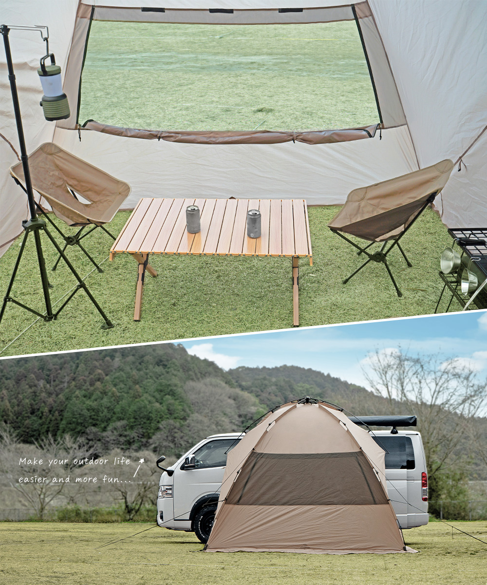 ワンタッチ カーサイド タープ シェルター テント 車用 吸盤フック