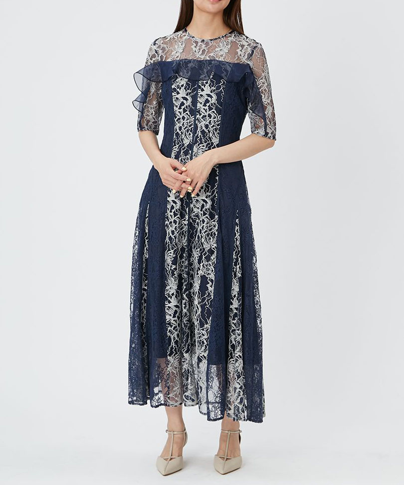 1サイズ】コンビネーションレースフレアドレス FRAY I.D（フレイ