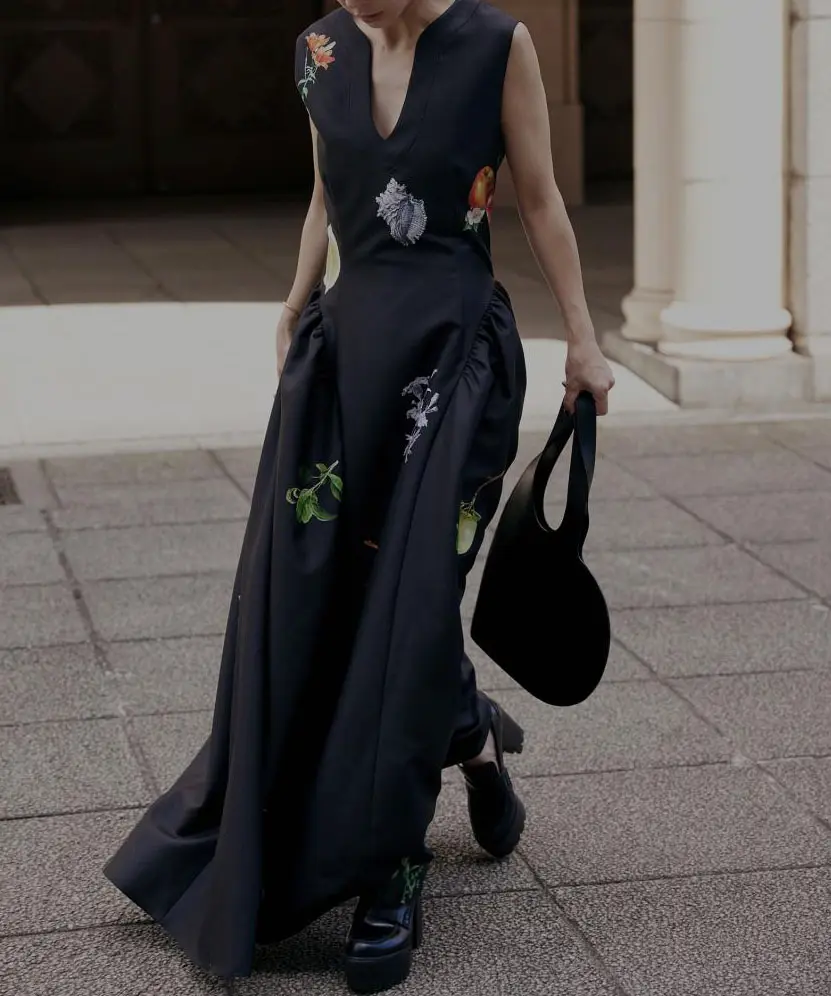 Sサイズ】ELEANOR LINEN LIKE DRESS Ameri VINTAGE（アメリ