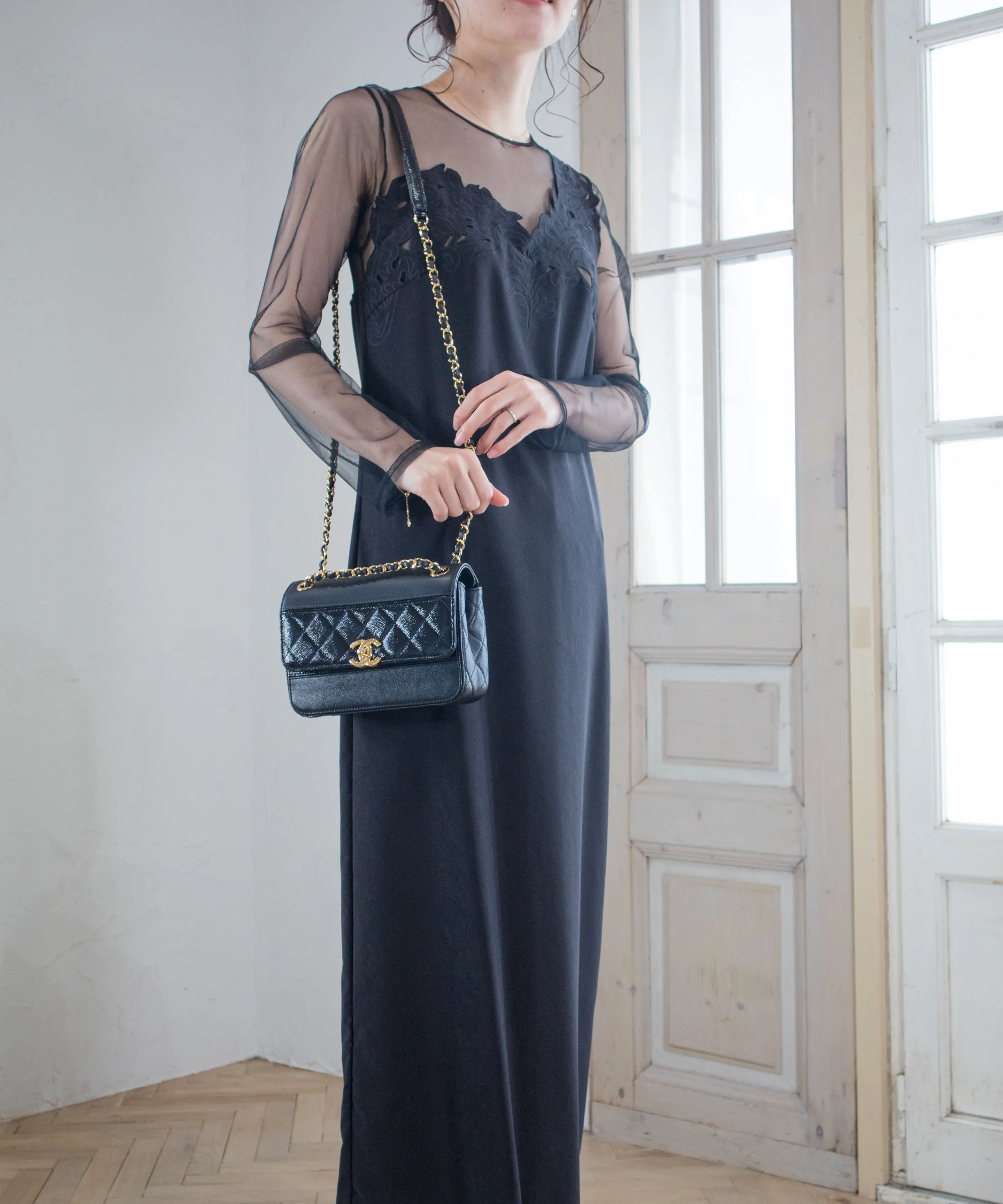 Mサイズ】UND RENEE CUTWORK DRESS Ameri VINTAGE（アメリヴィンテージ