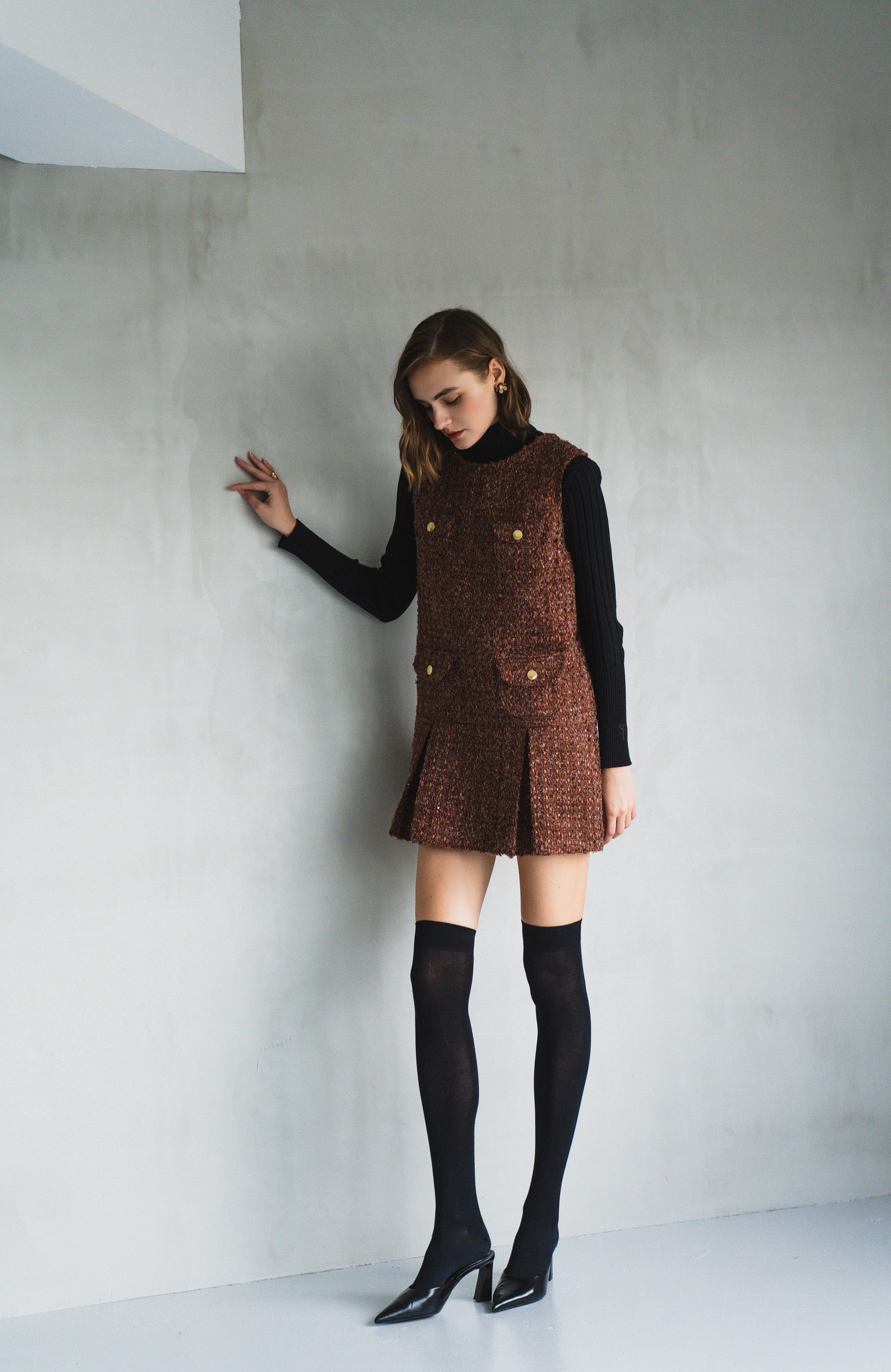 sheller】シェリエ♡フロントジップワンピースチェック