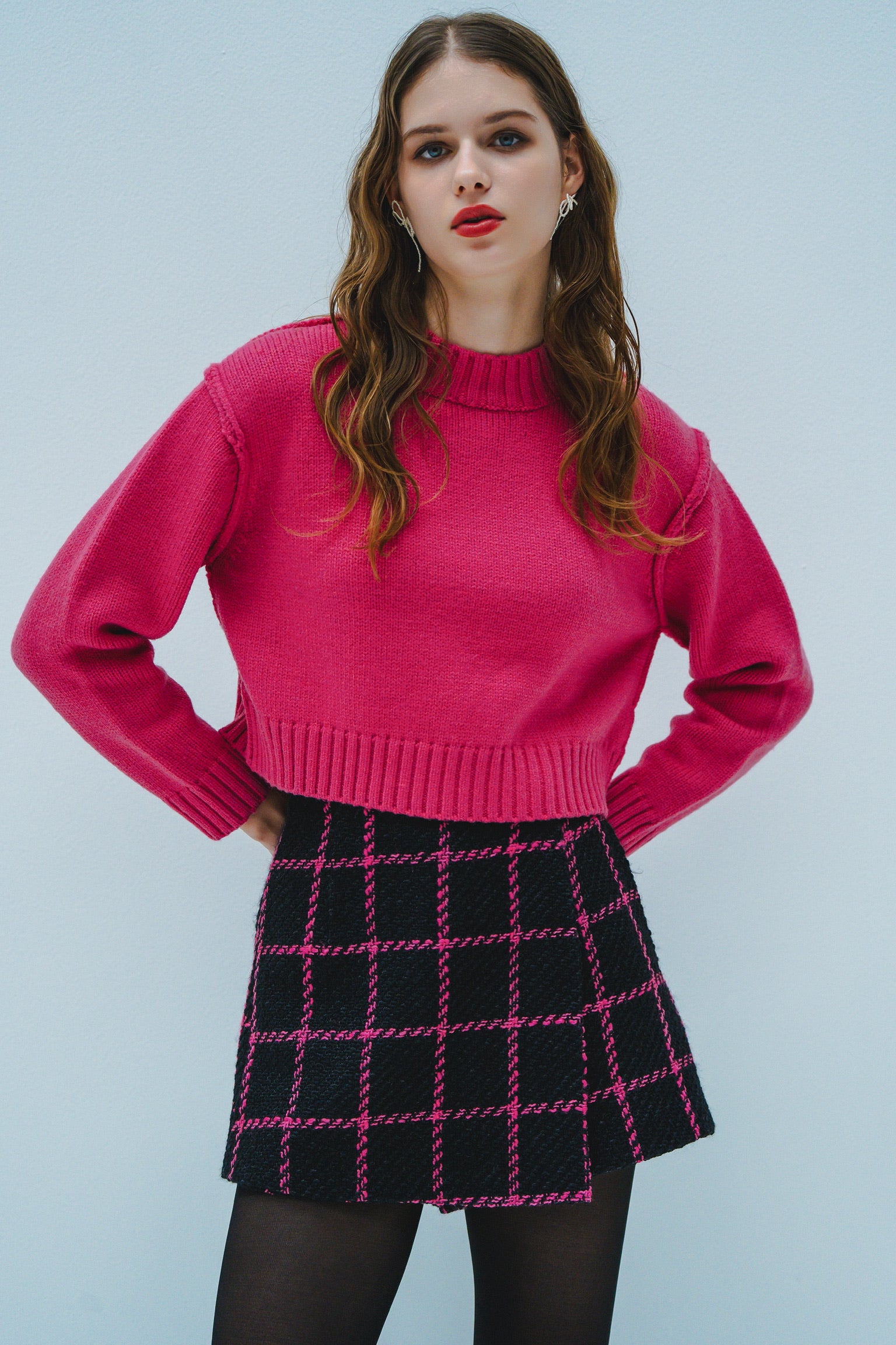 シェリエGraph check wrap culottes キュロット シェリエGraph check